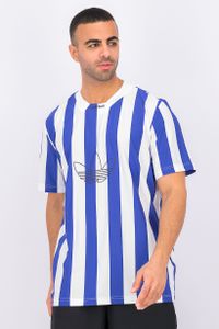 Mens Ply Striped Short Sleeve Jersey T-Shirt  White/Blue