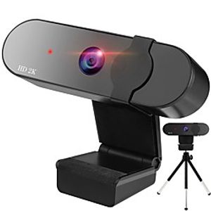 Webcam HD Desktop Laptop PC Web Camera 2K with Microphone USB Plug and Play Teaching Live Conference Computer Cameras HD2K miniinthebox