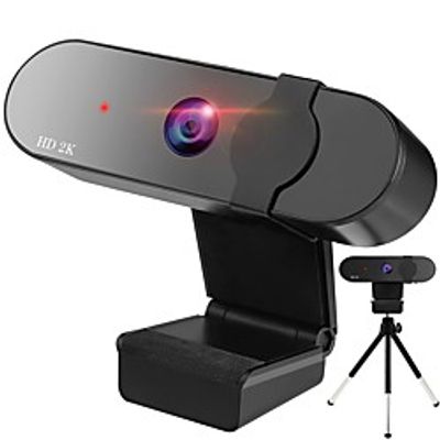 Webcam HD Desktop Laptop PC Web Camera 2K with Microphone USB Plug and Play Teaching Live Conference Computer Cameras HD2K miniinthebox