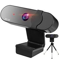 Webcam HD Desktop Laptop PC Web Camera 2K with Microphone USB Plug and Play Teaching Live Conference Computer Cameras HD2K miniinthebox - thumbnail