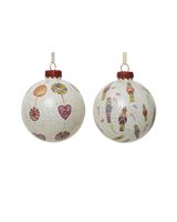 Kaemingk Decoris 8cm Bauble Glass with Gold Glitter All Over Assorted 1 Piece