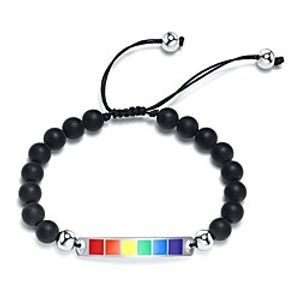 Bead Bracelet Beads Rainbow Simple Stone Bracelet Jewelry White beads / Black beads For Gift miniinthebox