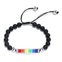 Bead Bracelet Beads Rainbow Simple Stone Bracelet Jewelry White beads / Black beads For Gift miniinthebox - thumbnail