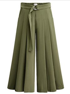 Fashionable wide-band wide-leg pants casual pants