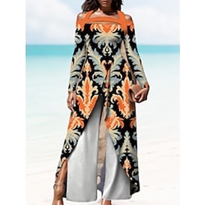 Women's Playsuit Print Print Halter Neck Boho Daily Bodycon Long Sleeve Yellow Red Orange S M L Summer miniinthebox Women's Playsuit Print Print Halter Neck Boho Daily Bodycon Long Sleeve Yellow Red Orange S M L Summer miniinthebox