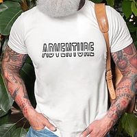 Men's T shirt Hot Stamping Graphic Letter Crew Neck Casual Daily Print Short Sleeve Tops Basic Fashion Comfortable Big and Tall White miniinthebox - thumbnail