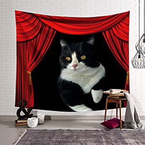 Circus Curtain Wall Tapestry Art Decor Blanket Curtain Hanging Home Bedroom Living Room Decoration Polyester Cat Lightinthebox