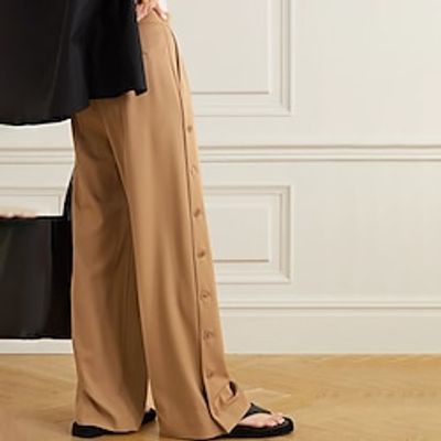 Men's Dress Pants Trousers Pleated Pants Suit Pants Zipper Pocket Side Button Plain Comfort Breathable Outdoor Daily Going out Fashion Casual Khaki miniinthebox