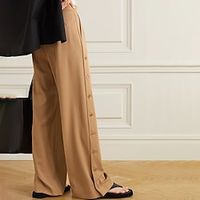 Men's Dress Pants Trousers Pleated Pants Suit Pants Zipper Pocket Side Button Plain Comfort Breathable Outdoor Daily Going out Fashion Casual Khaki miniinthebox - thumbnail