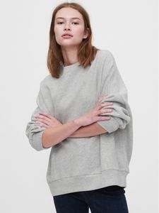 High Neck Pullover Crop Sweatshirt