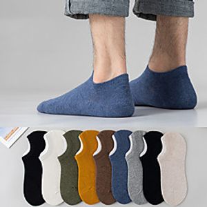 Fashion Comfort Men's Socks Solid Colored Socks Casual Socks Medium Casual Green 5 Pairs  No Show  Liner Socks Lightinthebox