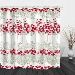 Continuous Flowers Print Waterproof Fabric Shower Curtain for Bathroom Home Decor Covered Bathtub Curtains Liner Includes with Hooks Lightinthebox