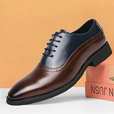 Men's Boots Retro Brogue Dress Shoes Walking Casual Daily Leather Comfortable Booties  Ankle Boots Loafer White brown White black Brown blue Spring Fall Lightinthebox