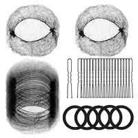 Hair Nets for Buns Invisible Elastic Edge Mesh and U Shaped Pins Set, 30PCS Hair Net, 50PCS 2.4 INCH Hair Pins Lightinthebox - thumbnail