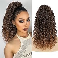 Curly Ponytail Extension for Black Women Curly Drawstring Ponytail Extension Ombre Ponytail Drawstring Curly Hair Ponytail 18 Inch Ponytail Extension Black Girl Lightinthebox