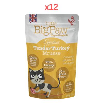 Little Big Paw Gourmet Tender Turkey Mousse Wet Cat Food 85g Pack Of 12
