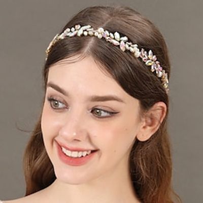 Crown Tiaras Headbands Headpiece Rhinestone Alloy Wedding Cocktail Luxury Retro With Rhinestone Faux Pearl Headpiece Headwear Lightinthebox