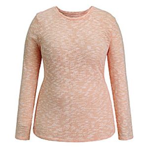 Women's Plus Size Tops Blouse Shirt Color Block Long Sleeve Crewneck Basic Daily Going out Polyster Spring Summer Orange miniinthebox