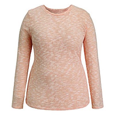Women's Plus Size Tops Blouse Shirt Color Block Long Sleeve Crewneck Basic Daily Going out Polyster Spring Summer Orange miniinthebox