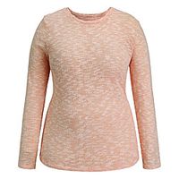 Women's Plus Size Tops Blouse Shirt Color Block Long Sleeve Crewneck Basic Daily Going out Polyster Spring Summer Orange miniinthebox - thumbnail