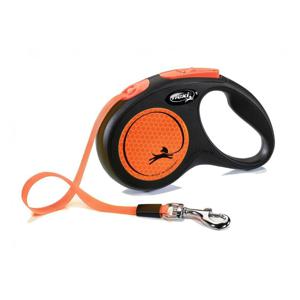 Flexi New Neon S Tape Cat/Dog Leash 5M - Orange