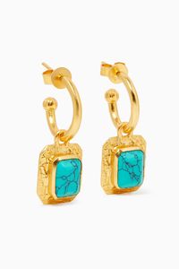 Breeze Earrings with Turquoise in 24k Gold Plating