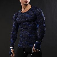 Men's Workout Shirt Compression Shirt Long Sleeve Compression Clothing Athletic Athleisure Winter High Neck Breathable Quick Dry Sweat wicking Running Jogging Training Sportswear Activewear Camo Lightinthebox - thumbnail