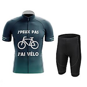 21Grams Men's Short Sleeve Cycling Jersey with Shorts Summer Spandex Mineral Green Bike Quick Dry Moisture Wicking Sports Graphic Mountain Bike MTB Road Bike Cycling Clothing Apparel  Stretchy Lightinthebox