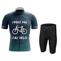 21Grams Men's Short Sleeve Cycling Jersey with Shorts Summer Spandex Mineral Green Bike Quick Dry Moisture Wicking Sports Graphic Mountain Bike MTB Road Bike Cycling Clothing Apparel  Stretchy Lightinthebox - thumbnail