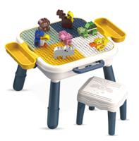 Little Story 4 In 1 Block Activity Table With Stool And Blocks - Blue LS_BLCTBWCH_29BU