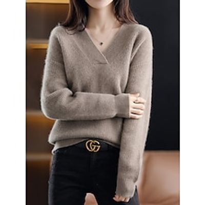 Women's V Neck Sweater Ribbed Knit Oversized Solid Color Pullover Jumper Stylish Casual Outdoor Daily Fall Winter Navy Blue Blue Lightinthebox Women's V Neck Sweater Ribbed Knit Oversized Solid Color Pullover Jumper Stylish Casual Outdoor Daily Fall Winter Navy Blue Blue Lightinthebox
