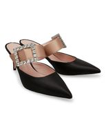 Depart Satin Mules - Black & Nude - thumbnail
