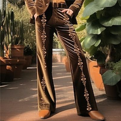 Men's Dress Pants Flared Pants Trousers Suit Pants Velvet Pants Front Pocket Flower Floral Comfort Business Daily Holiday Fashion Chic Modern Black Blue Lightinthebox Men's Dress Pants Flared Pants Trousers Suit Pants Velvet Pants Front Pocket Flower Floral Comfort Business Daily Holiday Fashion Chic Modern Black Blue Lightinthebox