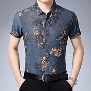 short-sleeved shirts mens large size printing shirt casual Lightinthebox