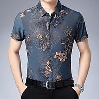 short-sleeved shirts mens large size printing shirt casual Lightinthebox - thumbnail