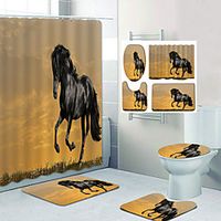 Shower Curtain Mat Set Bathroom Polyester Classic Waterproof miniinthebox Shower Curtain Mat Set Bathroom Polyester Classic Waterproof miniinthebox
