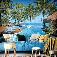 Art Deco 3D Landscape Home Decoration Classic Modern Wall Covering, Canvas PVC / Vinyl Material Self adhesive Wallpaper Mural Wall Cloth, Room Wallcovering miniinthebox - thumbnail