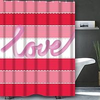 Valentine's Day Bathroom Deco Shower Curtain with Hooks Bathroom Decor Waterproof Fabric Shower Curtain Set with12 Pack Plastic Hooks miniinthebox