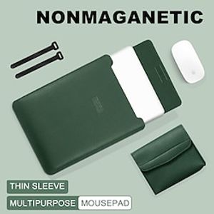 Laptop Sleeves 11.6 12 13.3 inch Compatible with Macbook Air Pro, HP, Dell, Lenovo, Asus, Acer, Chromebook Notebook Laptop Carrying Case Cover Waterpoof Shock Proof PU Leather Solid Colored for miniinthebox