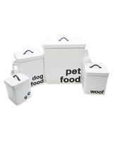 Barkley & Evans Clark Matte White & Black Rectangular Nested Set of 4 Pet Canisters