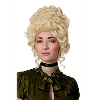 Lady Wig Theatre historic Renaissance Baroque Rococo Beehive Marie Antoinette platinumblond miniinthebox