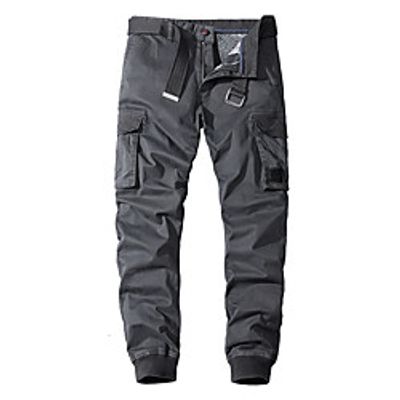 Men's Casual  Sporty Chino Soft Sports Daily Leisure Sports Pants Chinos Pants Solid Colored Full Length Sporty ArmyGreen Blue Khaki Black Dark Gray Lightinthebox