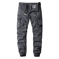 Men's Casual  Sporty Chino Soft Sports Daily Leisure Sports Pants Chinos Pants Solid Colored Full Length Sporty ArmyGreen Blue Khaki Black Dark Gray Lightinthebox - thumbnail