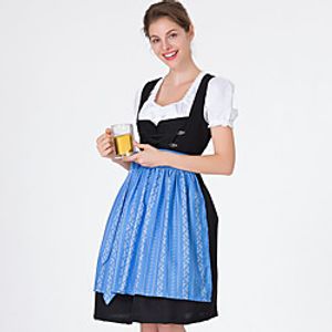 Dirndl Trachtenkleider Adults' Women's Bavarian Vacation Dress Festival Oktoberfest Beer Festival / Holiday Terylene Blue Easy Carnival Costumes Above Knee A-Line miniinthebox