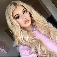 Blonde Long Curly Wavy Wig Synthetic Wig Beginners Friendly Heat Resistant Fashionable For Daily Use Party miniinthebox - thumbnail