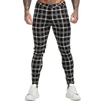 Men's Trousers Chinos Chino Pants Plaid Dress Pants Pocket Plaid Comfort Breathable Outdoor Daily Going out Cotton Blend Fashion Streetwear Black Yellow Lightinthebox - thumbnail