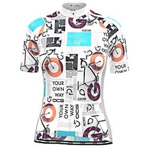 21Grams Women's Short Sleeve Cycling Jersey Summer Spandex Polyester White Bike Jersey Top Mountain Bike MTB Road Bike Cycling Quick Dry Moisture Wicking Breathable Sports Clothing Apparel / Stretchy miniinthebox