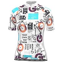 21Grams Women's Short Sleeve Cycling Jersey Summer Spandex Polyester White Bike Jersey Top Mountain Bike MTB Road Bike Cycling Quick Dry Moisture Wicking Breathable Sports Clothing Apparel / Stretchy miniinthebox - thumbnail