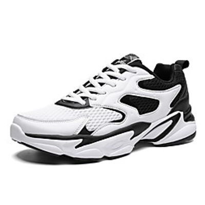 Men's Trainers Athletic Shoes Sporty Daily Running Shoes Mesh Breathable Black / White Black Dark Blue Color Block Spring Summer miniinthebox