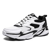 Men's Trainers Athletic Shoes Sporty Daily Running Shoes Mesh Breathable Black / White Black Dark Blue Color Block Spring Summer miniinthebox - thumbnail